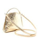 Metallic Tumbled Calfskin Nano Voyou Bag Golden Sand