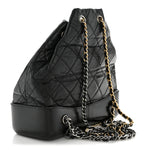 Aged Calfskin Quilted Small Gabrielle Backpack Black