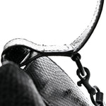 Extra Supple Calfskin Snakeskin Embossed Calfskin Small Tool 2.0 North-South Tote Black