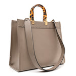 Vitello King Plexiglass Logo Embossed Medium Fendi Sunshine Shopper Tote Tortora