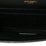 Grain De Poudre Matelasse Chevron Monogram Cassandre Flap Pouch Black