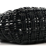 Faux Calfskin Braided Varnished XXS Bistro Basket Black