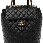 Lambskin Quilted Small Urban Spirit Backpack Black