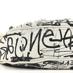 Agneau Arena Graffiti Le Cagole Shoulder Bag XS White Black