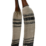 Jacquard Striped Large Cabas Thais White Black
