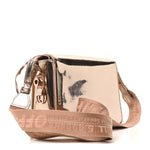 Patent Mirror Binder Clip Bag Rose Gold
