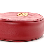 Glazed Calfskin Matelasse Heart Mini GG Marmont Round Shoulder Bag Romantic Cerise