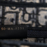 Oblique Embroidered Saddle Bag Blue