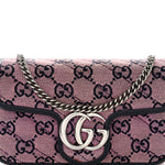 Monogram Multicolor Matelasse Diagonal Super Mini GG Marmont Shoulder Bag Pink Blue