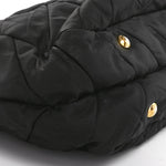 Tessuto Nylon Chevron Quilted Tote Black