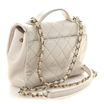 Caviar Quilted Medium Business Affinity Flap White