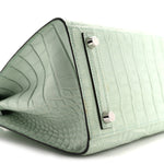 Matte Alligator Birkin Sellier 25 Vert D'eau