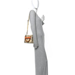 Snakeskin Mini Diana Tote Bag Beige