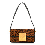 Calfskin Pony Hair Leopard Print Miss Dior Flap Black
