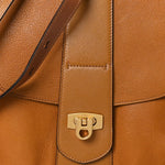 Grained Lambskin Medium Lexa Shoulder Bag Mustard Brown