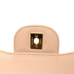 Caviar Quilted Jumbo Double Flap Beige Clair
