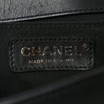 Lambskin Chevron Quilted Medium Boy Flap Black