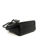Brushed Calfskin Mini Zippered Crossbody Tote Black