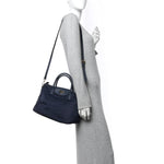Tessuto Nylon Saffiano Shopping Tote Navy