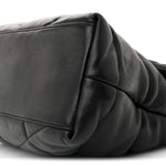 Lambskin Quilted Medium Loulou Puffer Monogram Chain Satchel Black