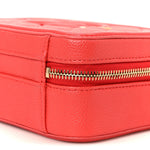 Caviar Quilted Small CC Filigree Vanity Case Red