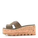 Suede Goatskin Cork Eze 30 Sandals  40 Vert Toundra