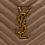 Calfskin Matelasse Monogram Lou Camera Bag Dark Beige
