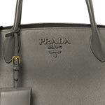 Saffiano Cuir Calfskin Medium Monochrome Top Handle Tote Ardesia