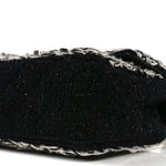 Tweed Braided Mini Rectangular Flap Black