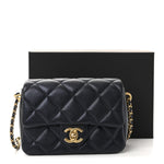 Iridescent Caviar Quilted Mini My Perfect Flap Black
