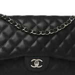 Caviar Quilted Jumbo Double Flap Black