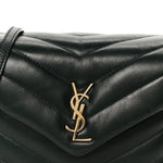 Calfskin Y Quilted Monogram Toy Loulou Crossbody Bag Deep Green