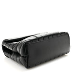 Calfskin Y Quilted Monogram Monochrome Small Loulou Chain Satchel Black