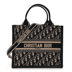 Oblique Calfskin Small Book Tote With Strap Blue Multicolor