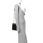 Lambskin Quilted Le Maillon Square Crossbody Bag Black