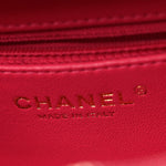 Lambskin Quilted Small Trendy CC Bowling Bag Pink