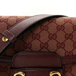 Monogram Textured Dollar Calfskin Horsebit 1955 Shoulder Bag Sahara Rubino Chardonnay