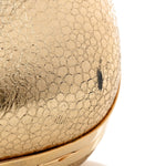 Metallic Nappa Skull Box Clutch Gold