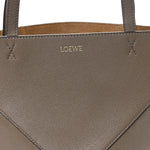 Shiny Calfskin Medium Puzzle Fold Tote Sand