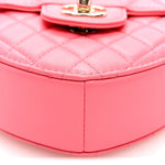 Lambskin Quilted Large CC In Love Heart Bag Light Pink