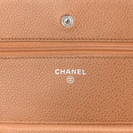 Caviar Quilted Wallet on Chain WOC Beige