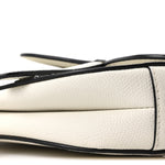 Grained Calfskin Mini Saddle Bag White