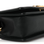 Calfskin Chevron Quilted Medium Boy Flap Black