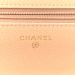 Caviar Quilted Wallet on Chain WOC Beige