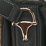 GG Supreme Monogram Horsebit 1955 Soft Small Shoulder Bag Beige Black