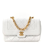 Lambskin Quilted Mini Flap Bag White