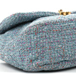 Tweed Quilted Large Chanel 19 Flap Blue Multicolor