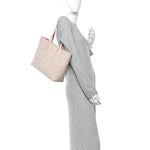 Nappa Embossed East West Cabata Tote Leche