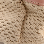Canvas Woven Lambskin Lax Accordion Hobo Pink