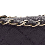 Caviar Quilted Small Double Flap Dark Purple